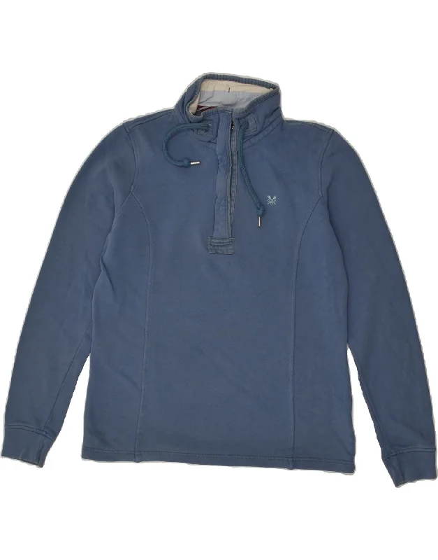New Markdowns CREW CLOTHING Womens Zip Neck Sweatshirt Jumper UK 10 Small Blue Cotton New Markdowns CREW CLOTHING Womens Zip Neck Sweatshirt Jumper UK 10 Small Blue Cotton
