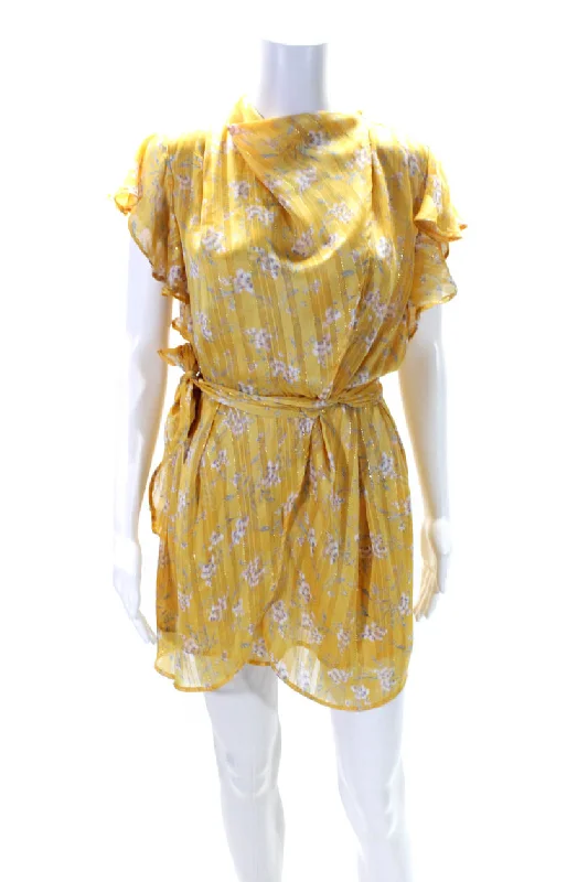Weekend Special Sabina Musayev Women's V-Neck Ruffle Sleeveless Wrap Floral Mini Dress Weekend Special Sabina Musayev Women's V-Neck Ruffle Sleeveless Wrap Floral Mini Dress