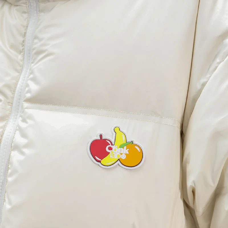 Price Cut Down Puffer Jacket with Fruit Embroidery