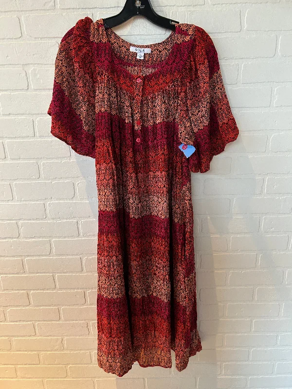 Bargain Prices Dress Casual Maxi By GO SOFTLY PATIO In Orange & Red, Size: Xl