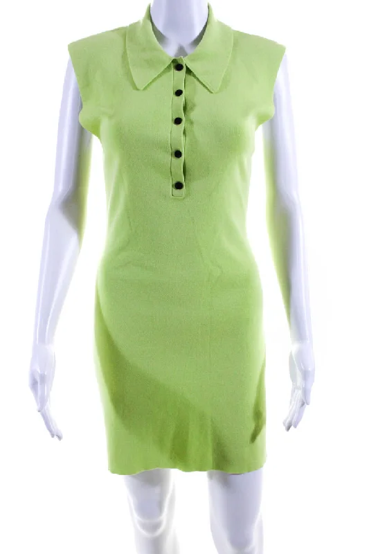 Extra Discounts ALC Womens Taylor II Sleeveless Knit Polo Sheath Dress Green Kick