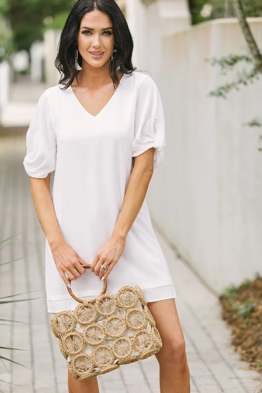 Exclusive Savings Sweet Moments White Shift Dress