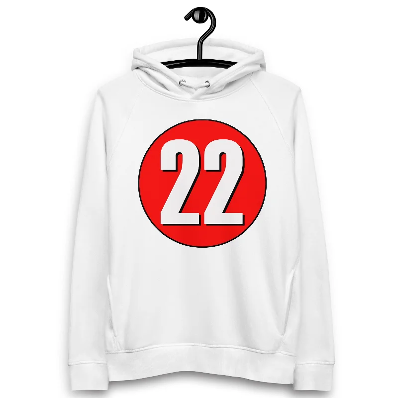 Daily Deals Unisex pullover hoodie: White on Red 22