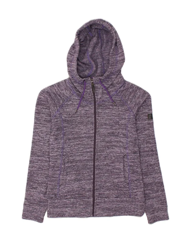 Price Drop BERGHAUS Womens Zip Hoodie Sweater UK 12 Medium Purple Striped Polyester