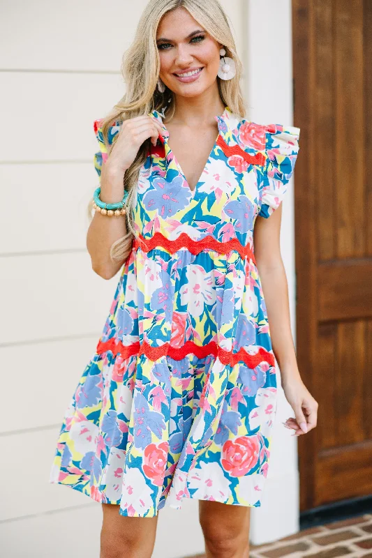 Super Bargain Sweet Moments Teal Green Floral Babydoll Dress