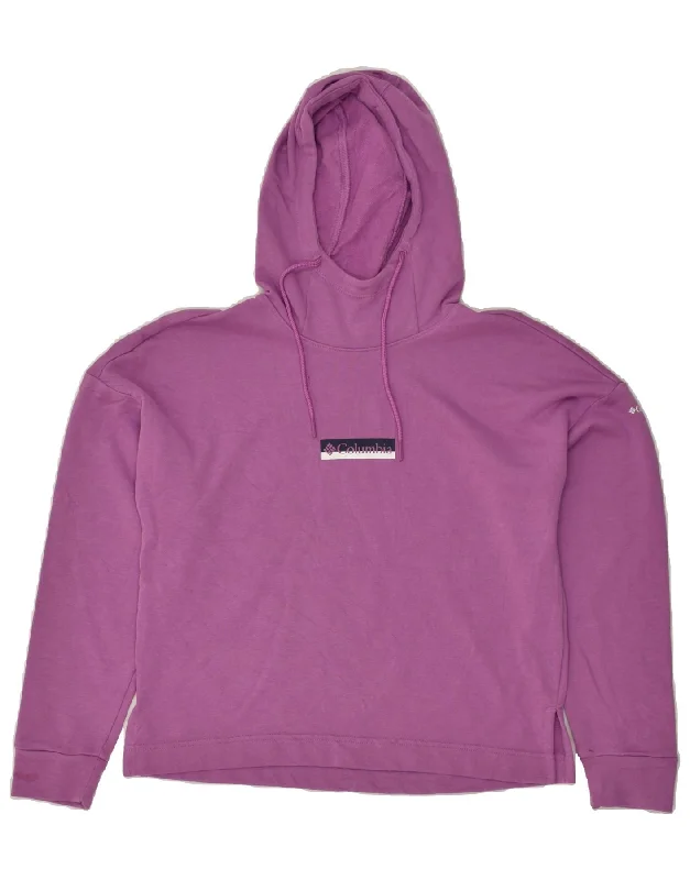 Extra Savings COLUMBIA Womens Graphic Hoodie Jumper UK 4 XS Purple Cotton