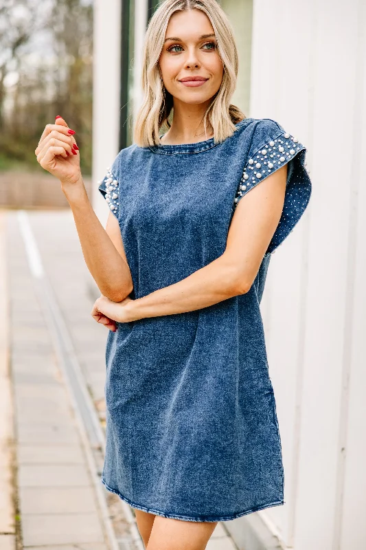 Value Deals Be Bold Dark Denim Embellished Dress