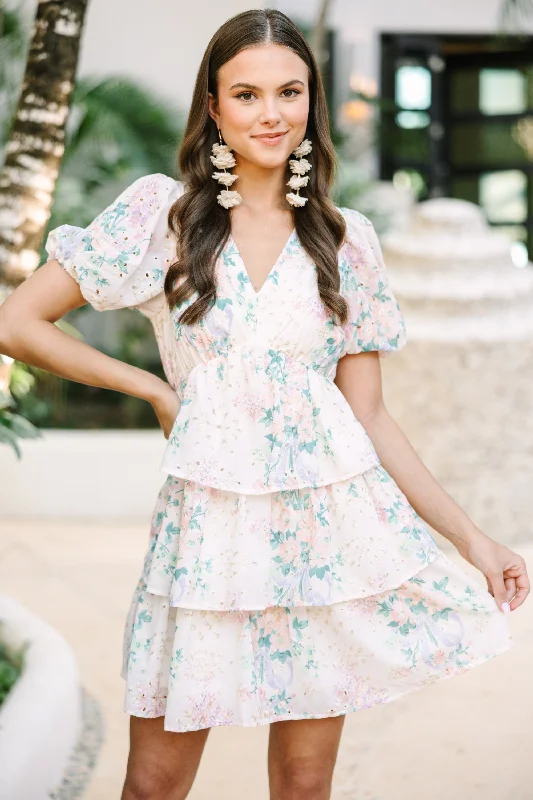 Instant Savings This Is The Time Peach Pink Floral Dress