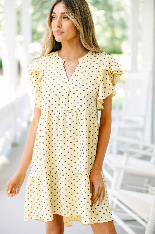 Daily Deals Have It Your Way Yellow Babydoll Dress