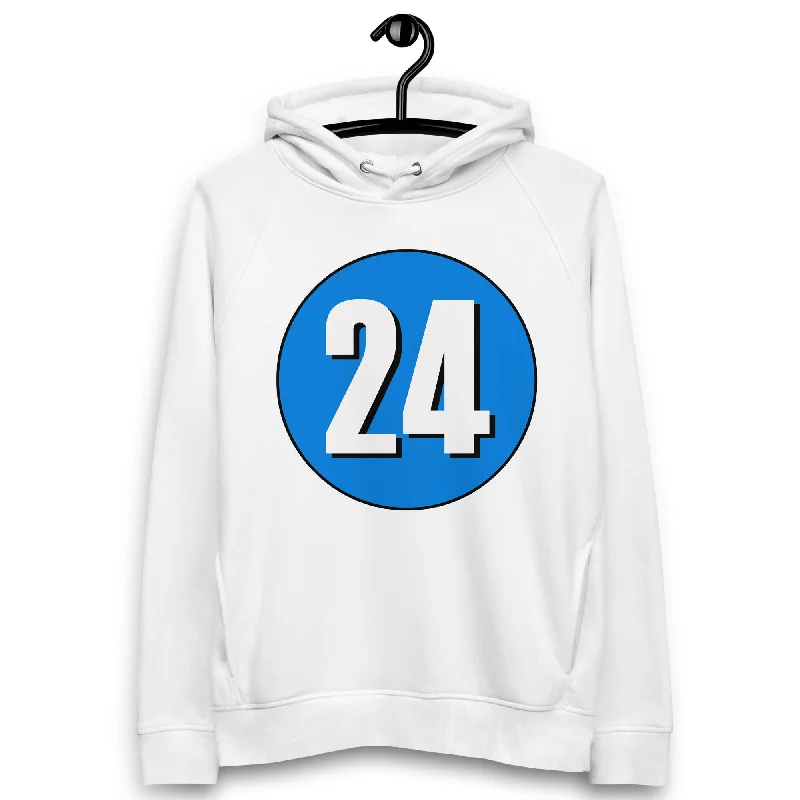 Referral Discount Unisex pullover hoodie: White on Blue 24