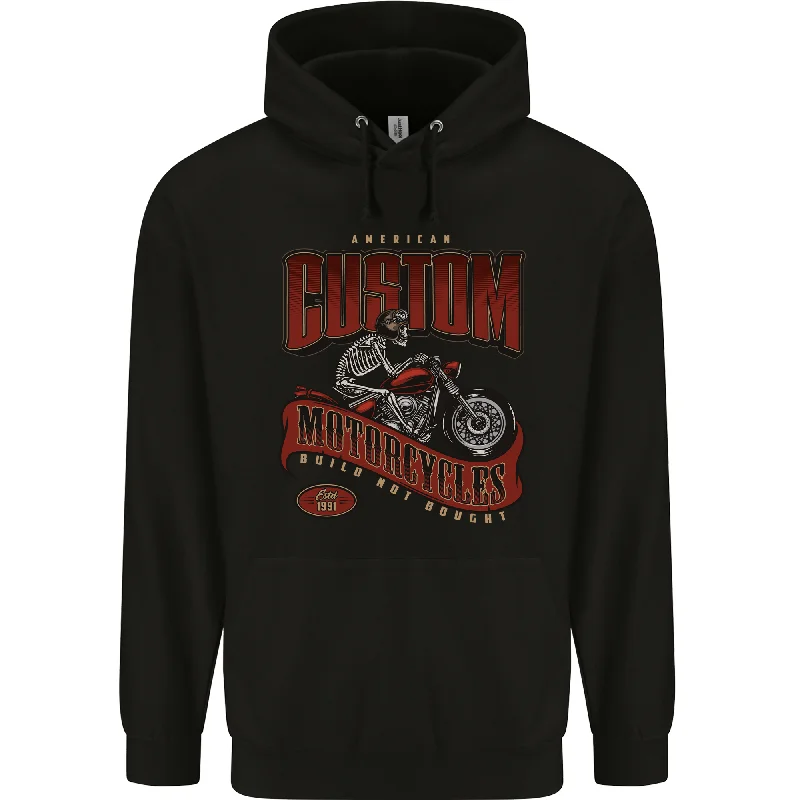 Year-End Sale American Custom Motorcycles Biker Motorbike Mens 80% Cotton Hoodie