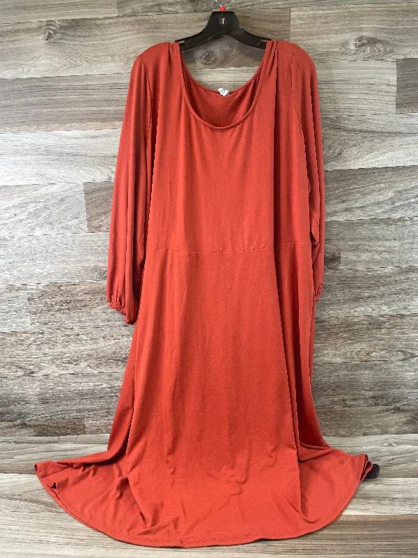 Buy Now Dress Casual Midi By Old Navy In Orange, Size: 3x