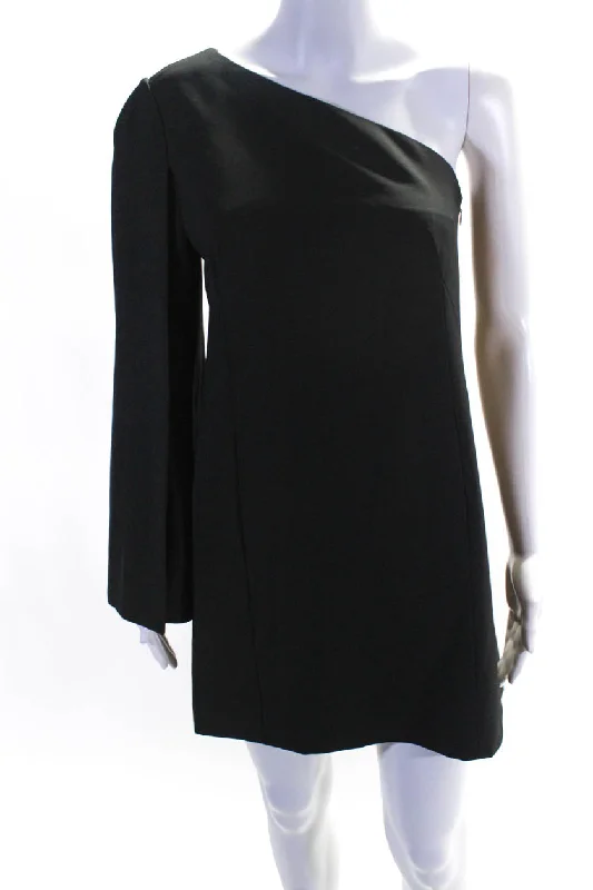Today's Special KaufmanFranco Womens One Shoulder Cape Sleeve Mini Dress Black