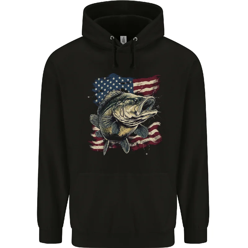 Factory Direct Sale An American Deer With Flag USA Fishing Mens 80% Cotton Hoodie
