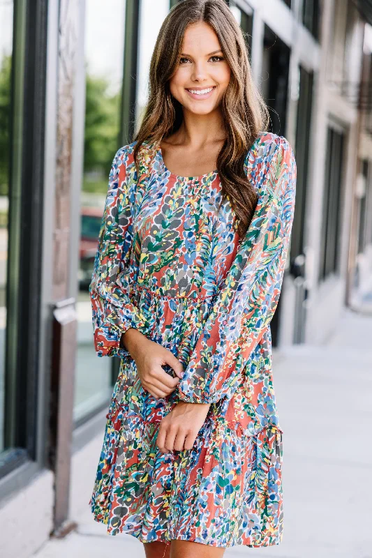 Deep Discounts Just You Wait Rust Orange Tiered Dress