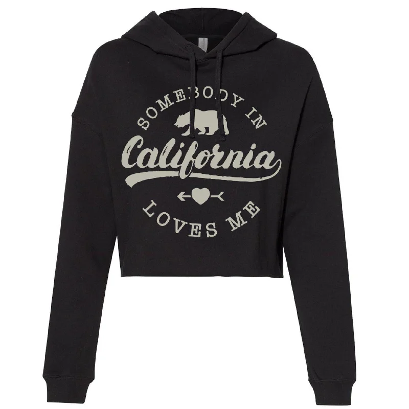 Online Specials Somebody Loves Me In California Cropped Hoodie