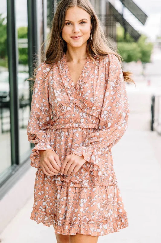 Big Savings Give You Joy Clay Orange Printed Dress