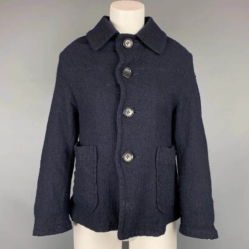 Buy More, Save More COMME des GARCONS TRICOT Size S Navy Textured Wool Jacket