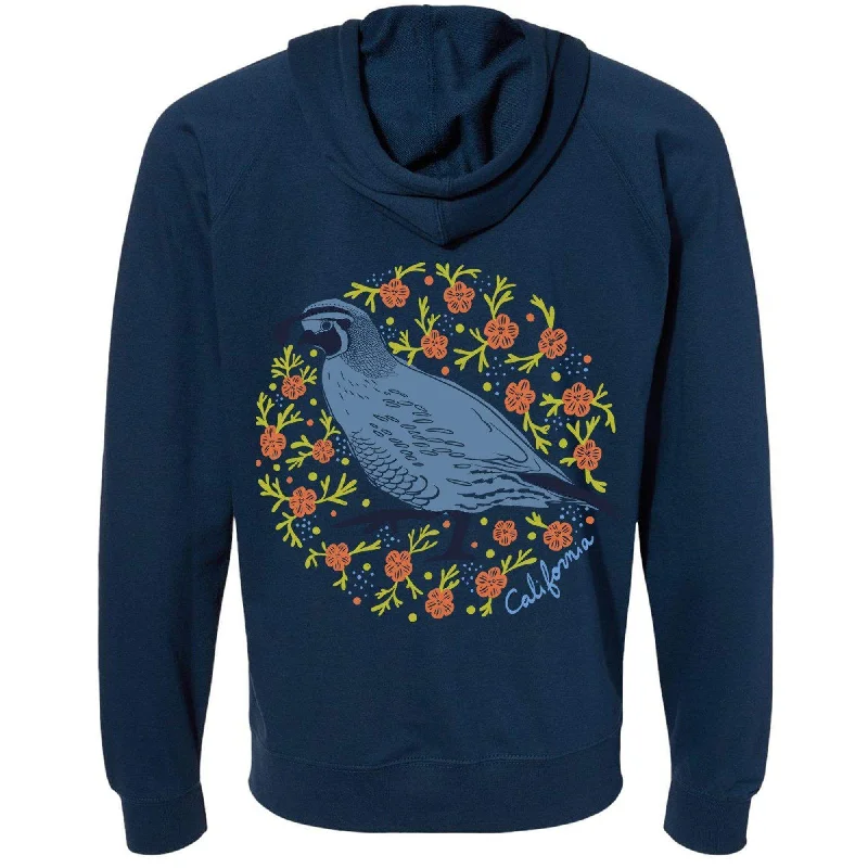 Get It Before It’s Gone California Poppy Quail Raglan Zipper Hoodie