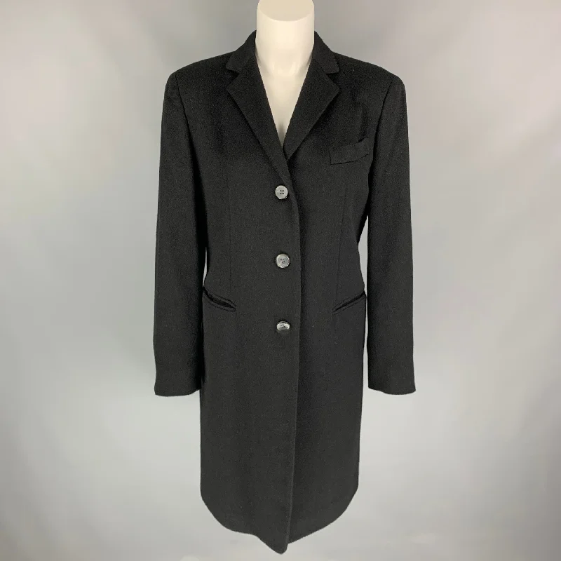 Discount Deals ALAN SCOTT Size 8 Black Cashmere Notch Lapel Coat