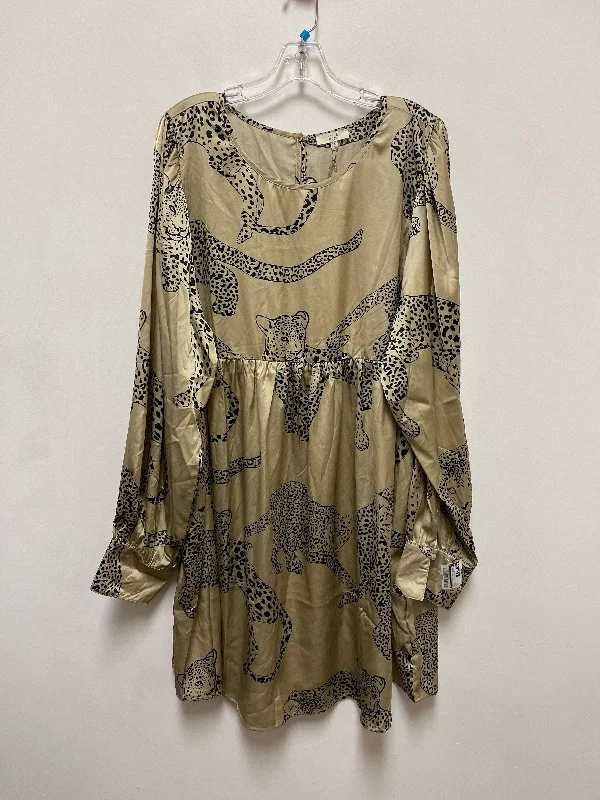 Holiday Sale Dress Casual Short By Easel In Gold, Size: 2x
