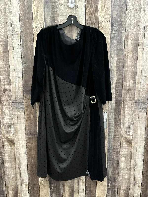 Special Price Dress Party Midi By T Tahari In Black, Size: 1x