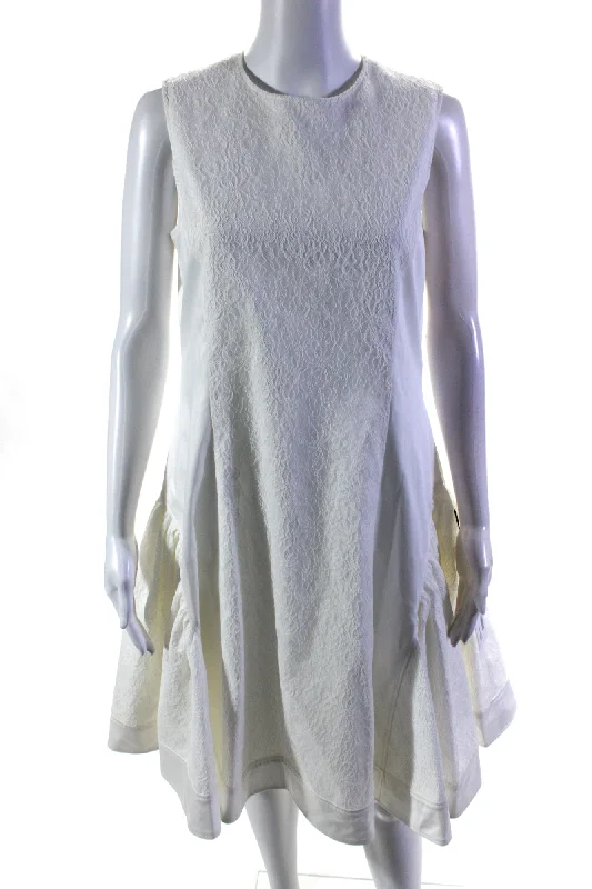 Instant Savings Adeam Womens Kathleen Lace Poplin Sleeveless Flare Trapeze Dress White Instant Savings Adeam Womens Kathleen Lace Poplin Sleeveless Flare Trapeze Dress White