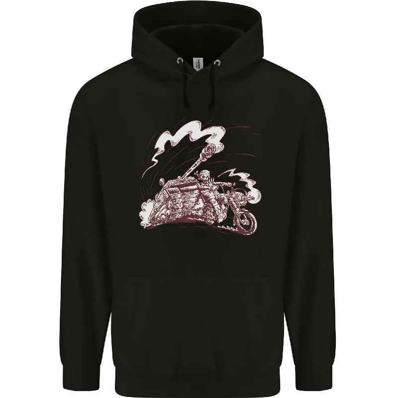 Crazy Savings An Army Biker With Tank Skull Motorcycle Mens 80% Cotton Hoodie