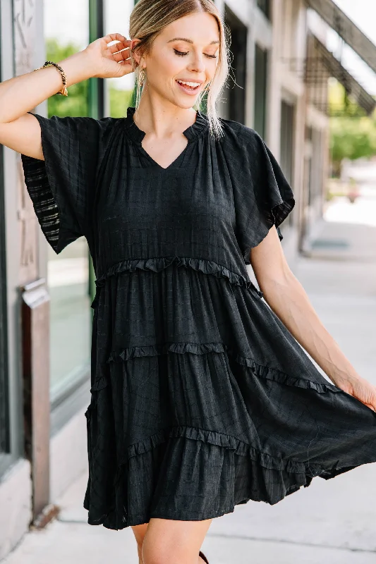 Crazy Deals Perfectly You Black Babydoll Dress