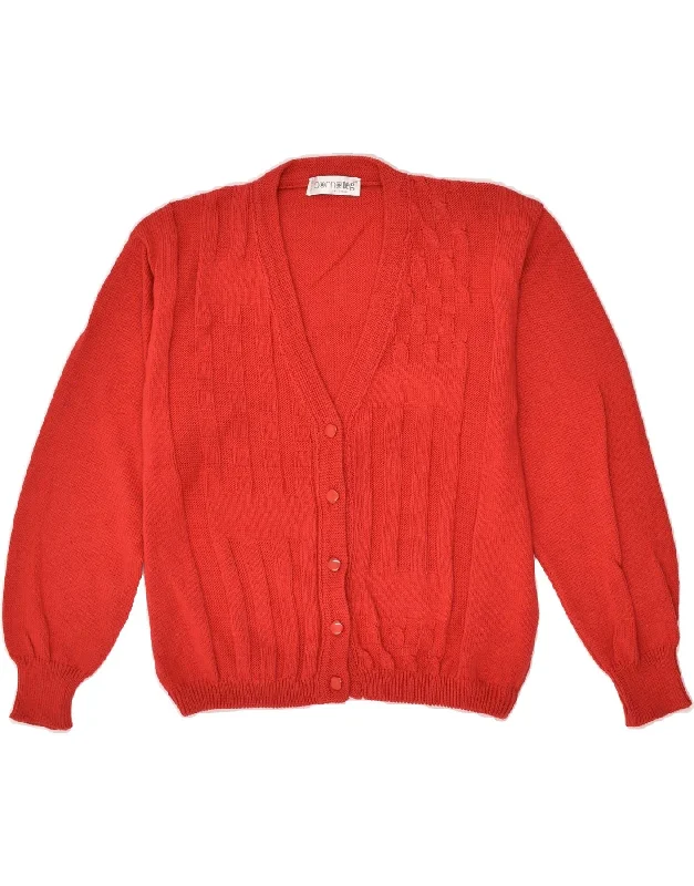 Early Access VINTAGE Womens Cardigan Sweater UK 16 Large Red