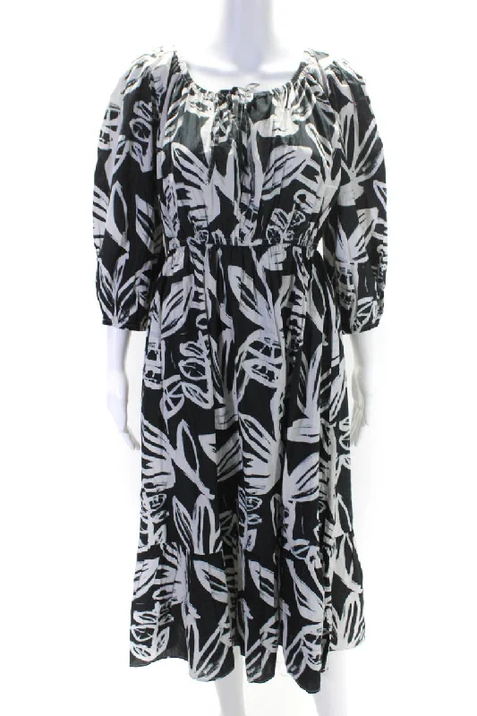 Markdowns Kerri Rosenthal Womens Cotton Harbor Sing Sing Abstract Ruche Dress Black