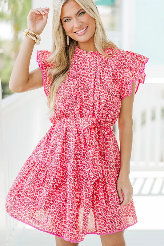 Low Prices Follow You Anywhere Pink Floral Dress