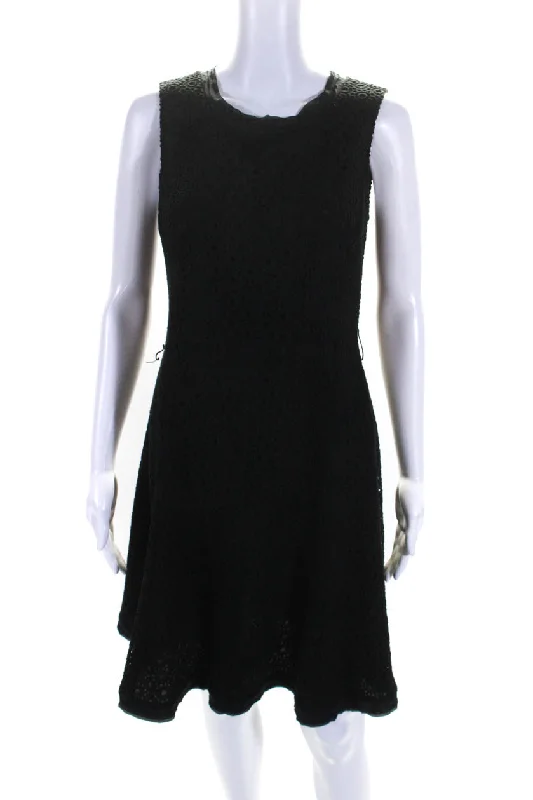 Friends and Family Sale Armani Collezioni Womens Black Eyelet Crew Neck Sleeveless Shift Dress Friends and Family Sale Armani Collezioni Womens Black Eyelet Crew Neck Sleeveless Shift Dress