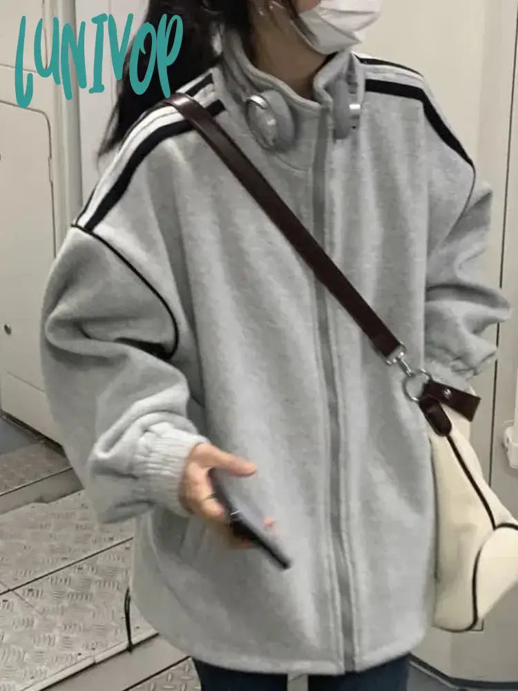 Exclusive Access Lunivop Korean Fashion Zip Up Grey Sweatshirt Women Harajuku Vintage Streetwear Pink Hoodies Casual Kpop Tops Autumn Winter Exclusive Access Lunivop Korean Fashion Zip Up Grey Sweatshirt Women Harajuku Vintage Streetwear Pink Hoodies Casual Kpop Tops Autumn Winter