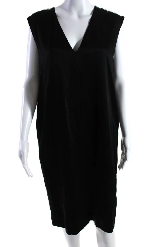 Don't Wait Jordan Louis Womens Sleeveless Full Length V Neck Maxi Dress Black