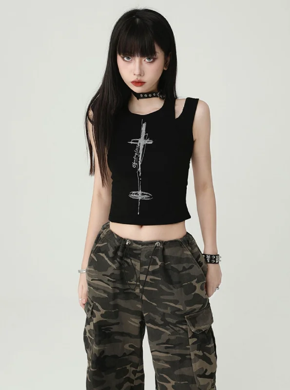 Final Clearance American Sweet And Spicy Suspender Vest Top