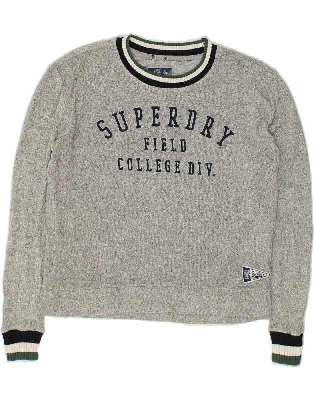 Fantastic Offers SUPERDRY Womens Graphic Crew Neck Jumper Sweater UK 16 Large Grey Flecked Fantastic Offers SUPERDRY Womens Graphic Crew Neck Jumper Sweater UK 16 Large Grey Flecked