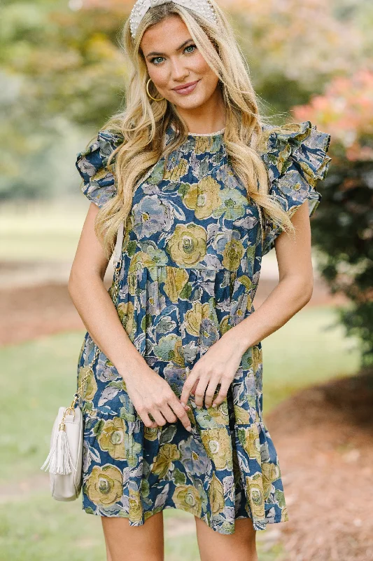 Early Access Pinch: Where You Go Navy Blue Floral Dress