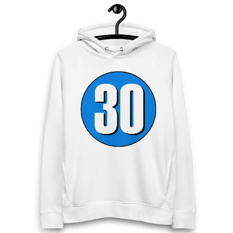 Special Offer Unisex pullover hoodie: White on Blue 30