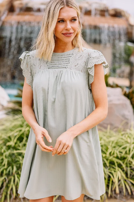 Super Bargain Chic Instincts Moss Green Babydoll Dress