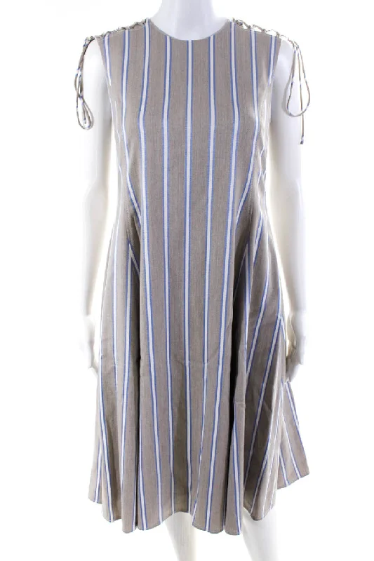Instant Savings Adeam Womens Shoulder Lacing Dress Frost Grey / Blue