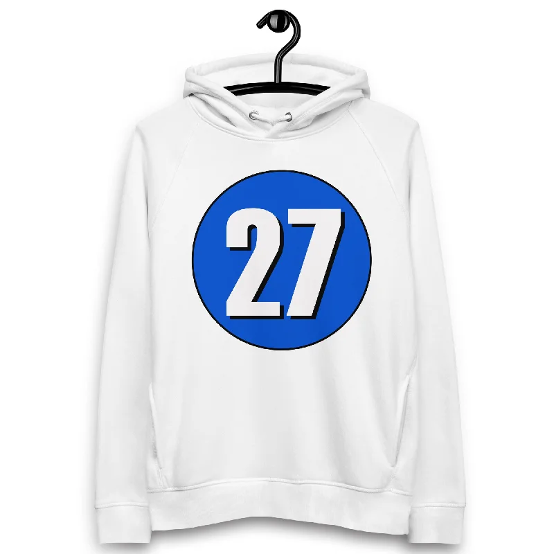 Loyalty Reward Unisex pullover hoodie: White on Periwinkle 27