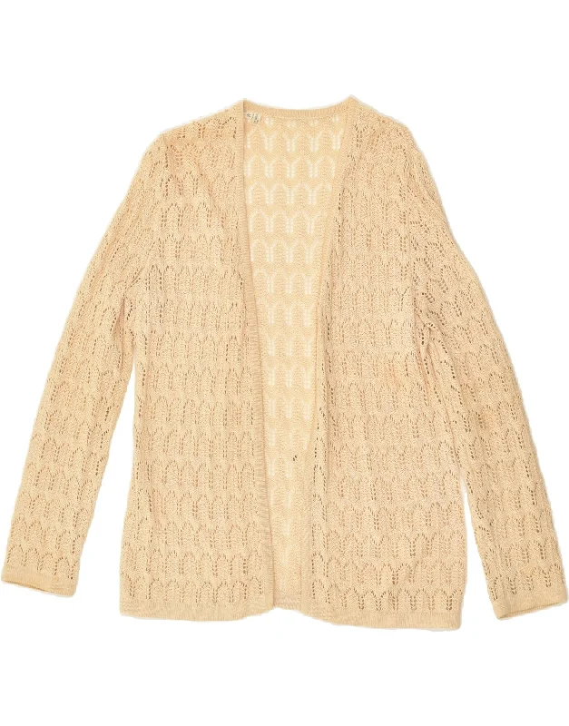 Deal Dash VINTAGE Womens Cardigan Sweater IT 50 XL Beige Cotton
