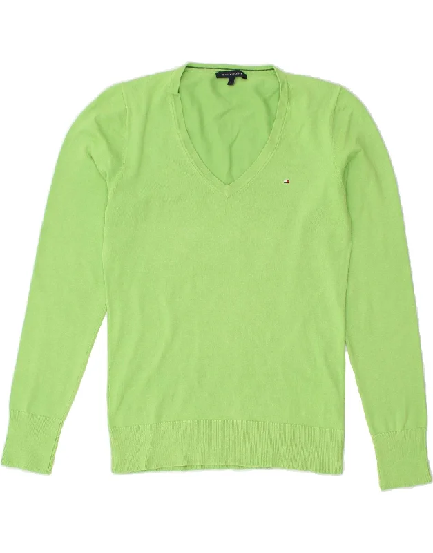 Online Specials TOMMY HILFIGER Womens V-Neck Jumper Sweater UK 10 Small Green Cotton Online Specials TOMMY HILFIGER Womens V-Neck Jumper Sweater UK 10 Small Green Cotton