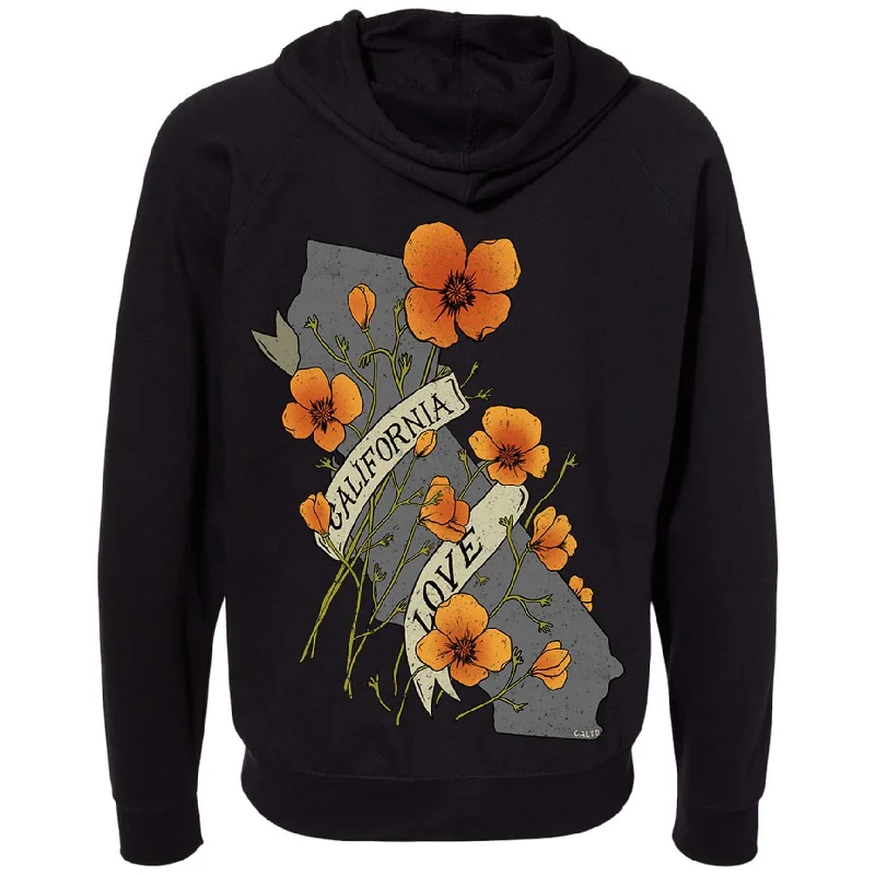 Take Advantage Poppies California Love Raglan Zip Up Hoodie
