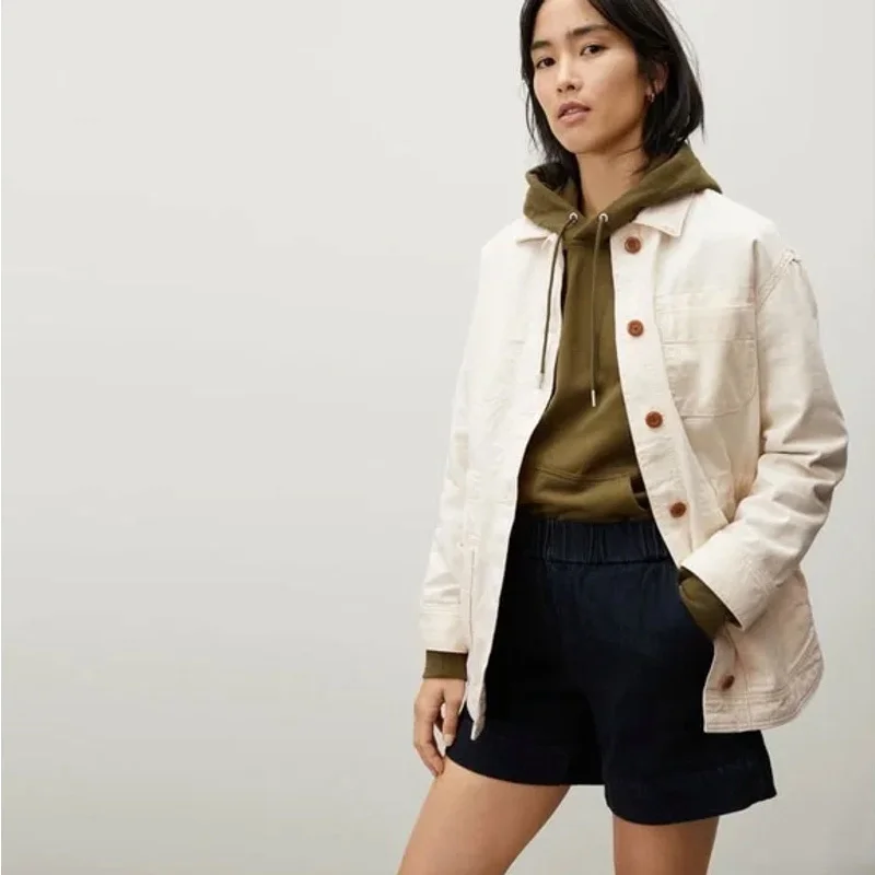 Amazing Deals Everlane Womens The Cinchable Chore Jacket Medium Cream Bone NWT