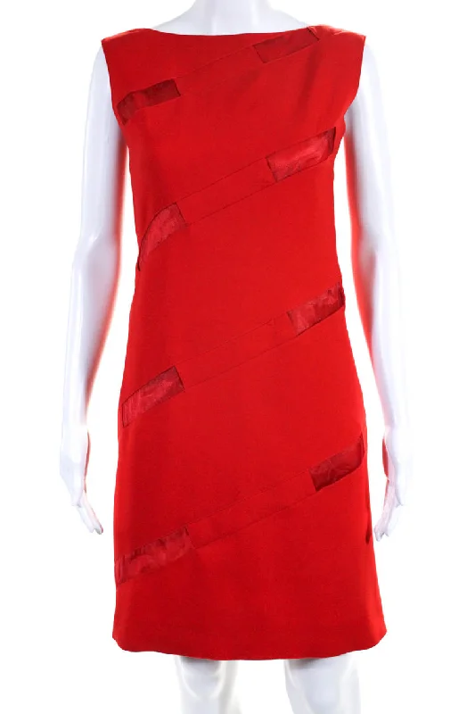 Lowest Price Courreges Womens Sleeveless Knee Length Cocktail Dress Red