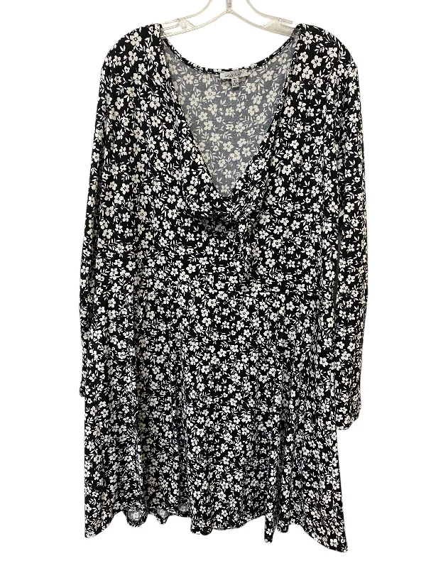 Final Clearance Dress Casual Short By White Birch In Black & White, Size: 3x