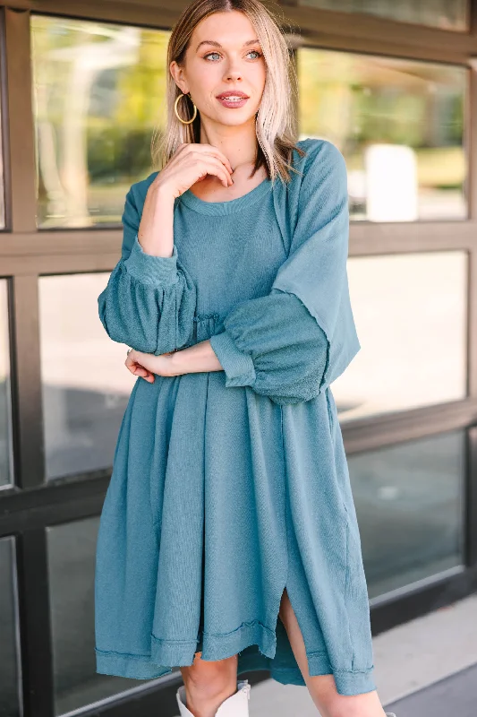 Limited Edition Say Hello Hunter Green Babydoll Dress