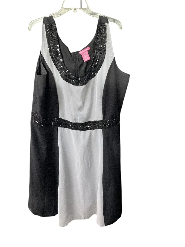 Stock Clearance Dress Party Midi By Woman Within In Black & Grey, Size: 3x